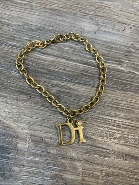 Gold Tone Diamond International Charm Chain Bracelet